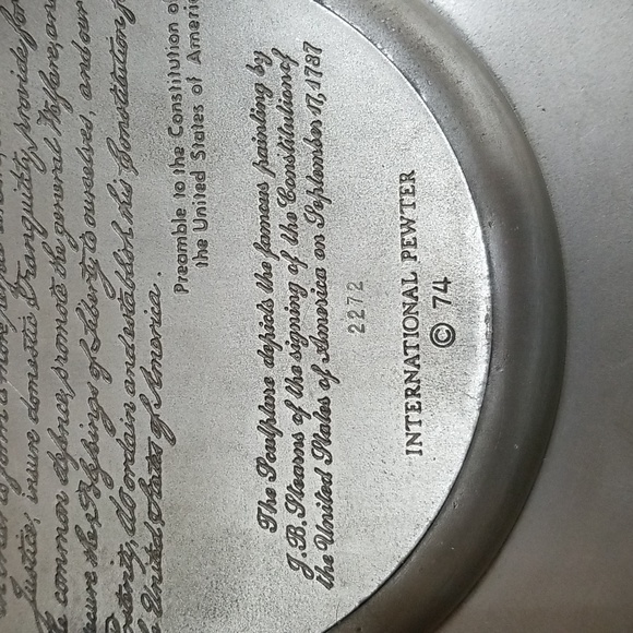 BICENTENNIAL COMMEMORATIVE "A NEW NATION" 1776-1976 INTERNATIONAL PEWTER - Picture 5 of 5